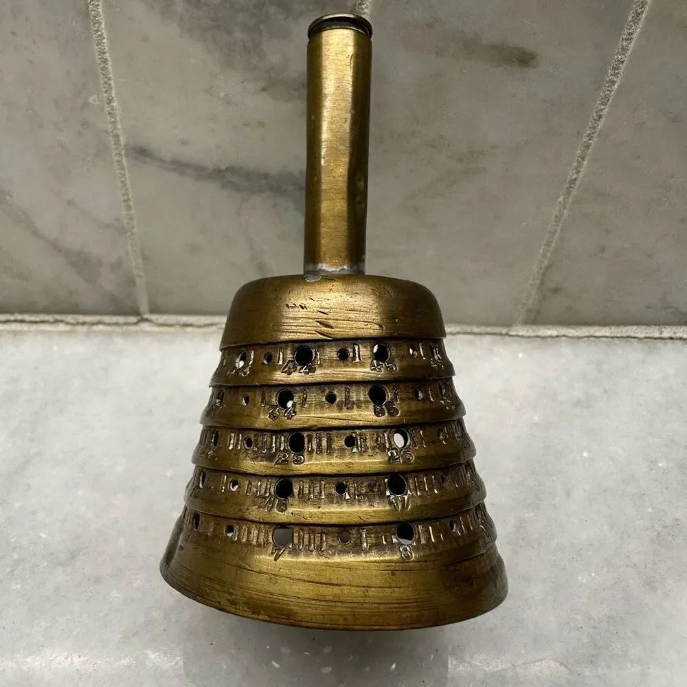 Rare Vintage Trench Art WW2 Bullet Military Brass Bell with Sounding Numbers